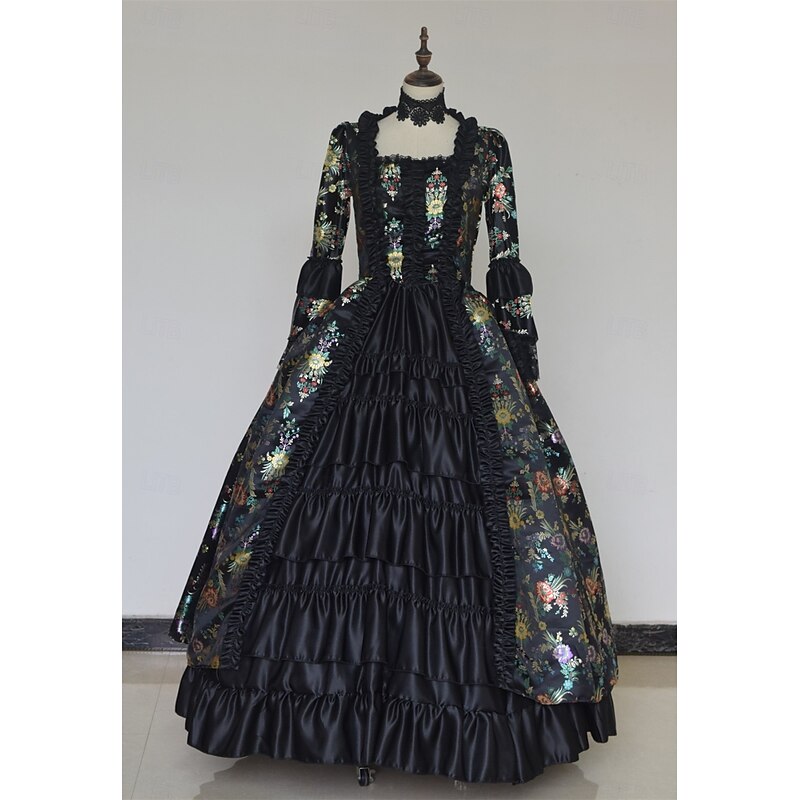 Gothic Lolita Rococo Victorian Fancy Costume Ball Gown Prom Dress Plus Size Queen Princess Floral Fancy Dress Women's Royal Halloween Carnival Performance Masquerade Ren Faire Adults' Dress4