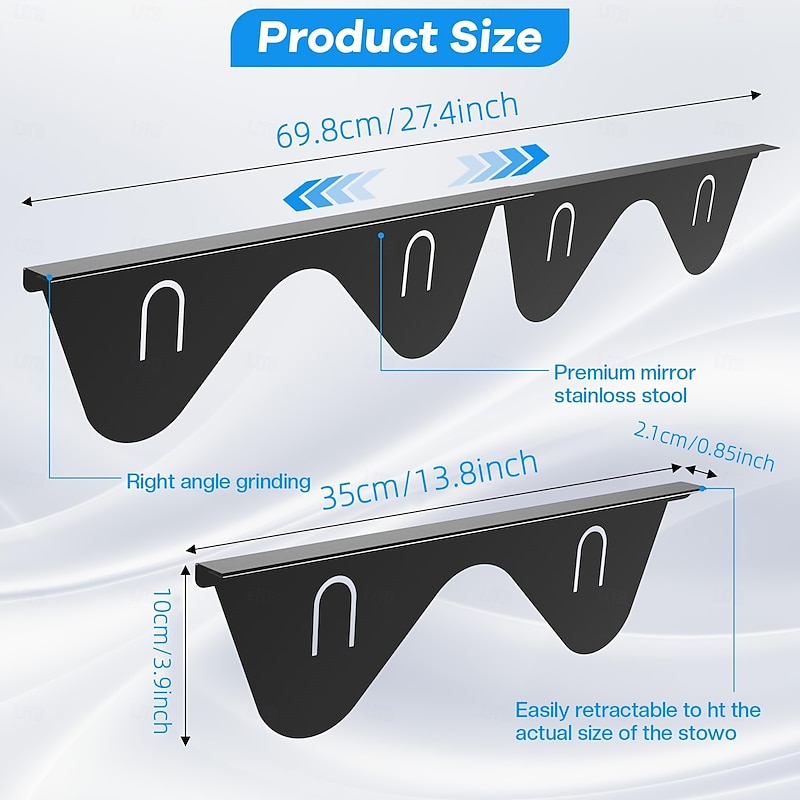 2 Pack Retractable Stainless Steel Stove Gap Covers Kitchen Counter Gap Filler, Anti-Spill, Dustproof, Oil-Proof, Adjustable Stove Gap Sealer Strips2