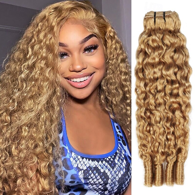 Brazilian Hair 27# Burmese Curly Human Hair Extensions 1 Bundle Hair Weaves Human Hair Bundle 14-30Inch