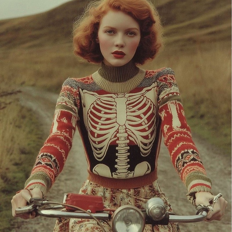 Halloween Women's Sweater Skeleton  Fashion Casual Graphic Skeleton Crew Neck Patchwork Knitted Long Sleeve Regular Tops KnitBlack Pink Fall Winter3