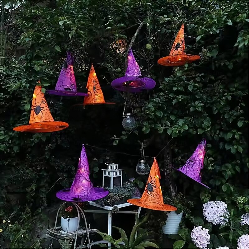 LED Hat Dress Up Hat Cosplay Costume Hat Holiday Props Decorative Hat for Garden Courtyard Tree Hanging Decoration  1PC4