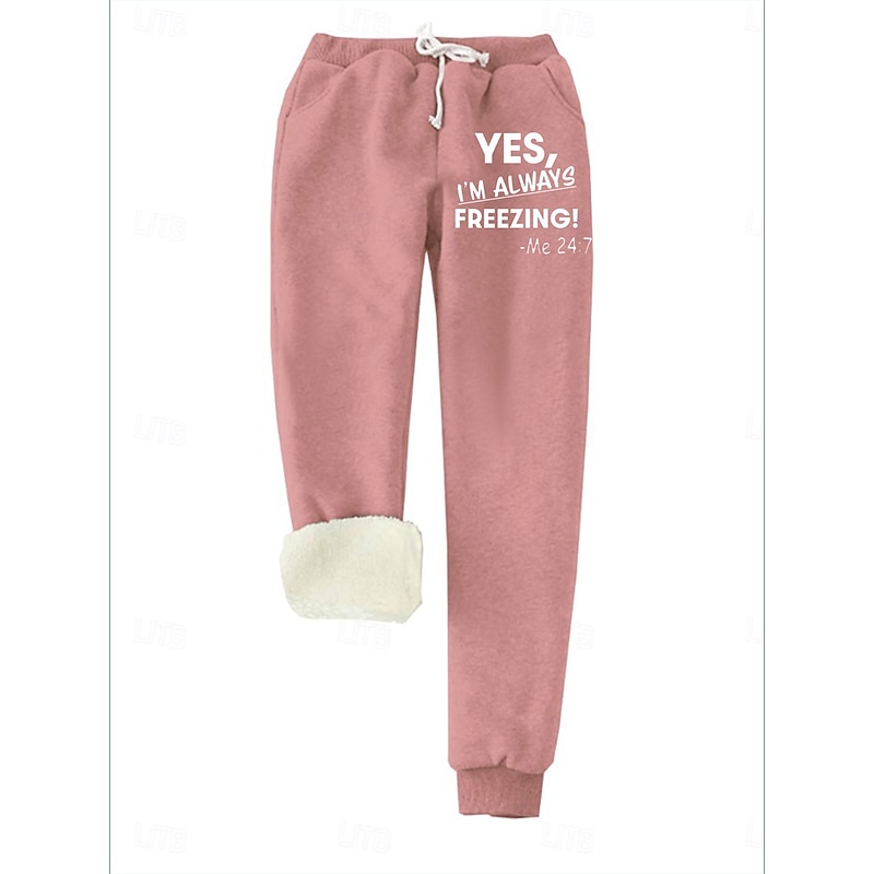 Women's Sweatpants Fleece Pants Down Pants Vacation Vintage Ethnic Style Full Length High Waist Graphic Letter Drawstring Micro-elastic Formal Outdoor Vacation Black Pink Red Blue Summer Spring Fall3