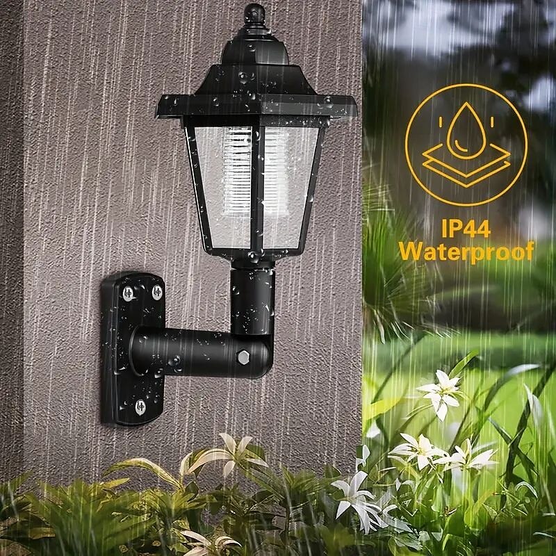 2pcs Solar Hexagonal LED Retro Wall Lamp Outdoor Waterproof for Home Balcony Courtyard Porch Garden Park Lighting Solar Night Light4