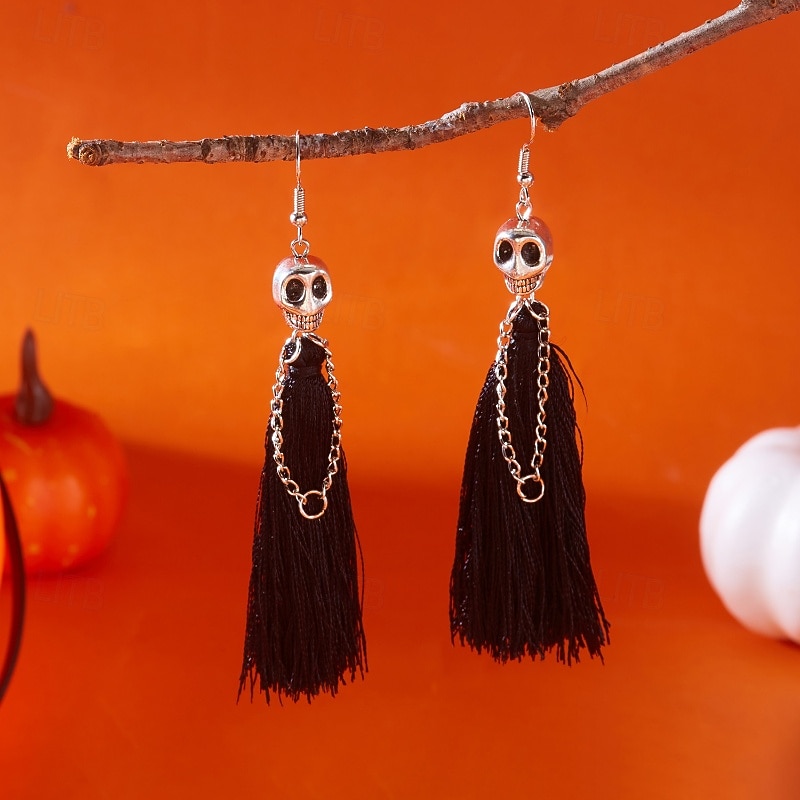 1 Pair Earrings For Women's Halloween Street Date Alloy Tassel Fringe