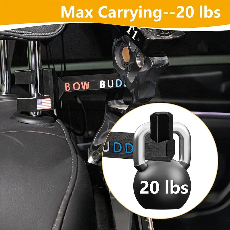 Bow Buddy Bow Hanger for Truck - Truck Bow Hanger Bow Buddy Compound Bow Headrest Holder for Vehicle Storage and Hunting Transport4