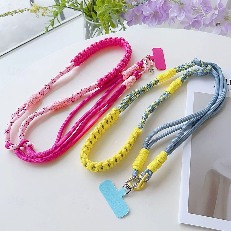 Phone Case For Lanyards Universal with Lanyard Geometric Pattern Polyester3