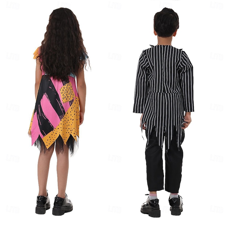 Sally Jack Skellington Halloween Fancy Costume Halloween Group Family Costumes The Nightmare Before Christmas Casual Kid's Boys' Girls' Halloween Carnival Performance Party Easy Halloween Costumes2