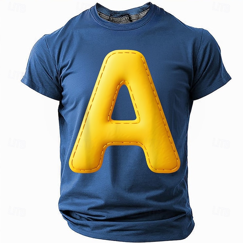 Men's Letter 3D T Shirt Short Sleeve T shirt 3D Print Crew Neck Shirt Fashion Daily Street Daily Black Red Blue Summer Spring Clothing Apparel S M L XL XXL XXXL2