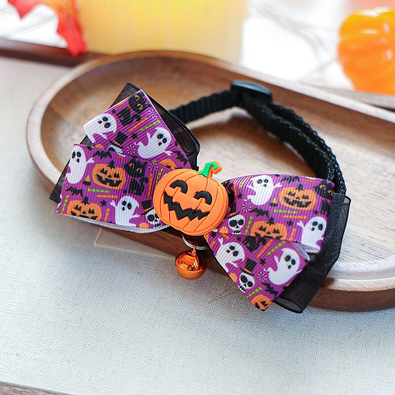 Halloween Themed Dog Headbands with Skulls Ghosts and Pumpkins - Perfect for Furry Friends!4
