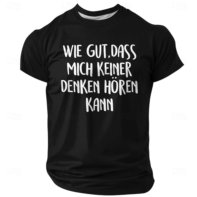 Men's Funny Slang German T Shirt Short Sleeve T shirt 3D Print Crew Neck Shirt Fashion Daily Street Daily Black Red Blue Summer Spring Clothing Apparel S M L XL XXL XXXL4