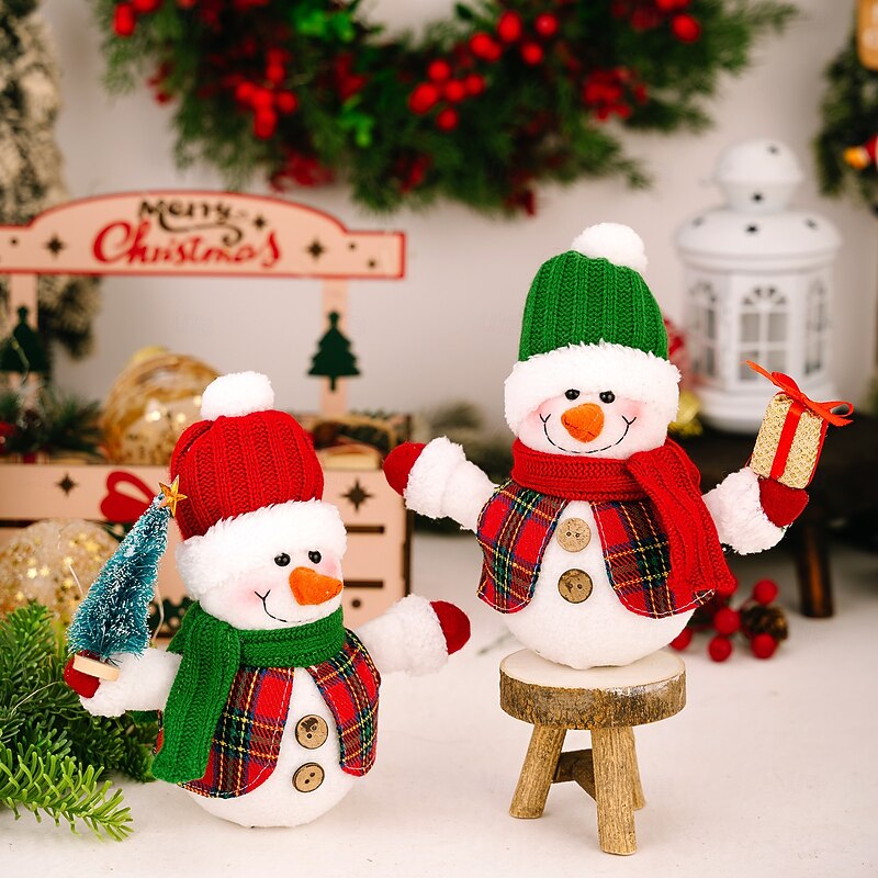 Christmas LED luminous snowman figurine indoor bedroom living room dining room study desk decoration light 8.27Inch4