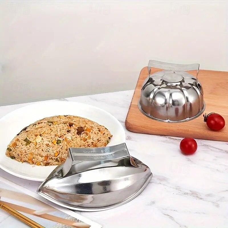Stainless Steel Rice Ball Mold, Easy-Shape Onigiri Maker, No Electricity Required, Ideal for Pumpkin and Geta-Shaped Rice Balls, Perfect for Home and Restaurant Use2