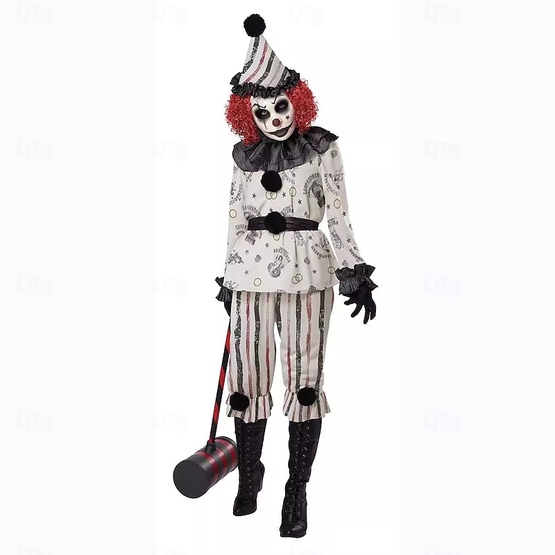 Joker Clown Halloween Outfits Costume It Dress Up Adults' Men's Women's Halloween Party Masquerade Easy Halloween Costumes Dress Up