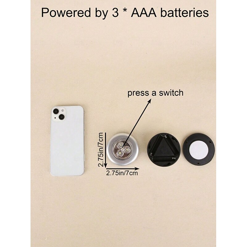 Dimmable Touch Control Night Lights 6/3/1 Pcs Wireless Stick-On Round LED Wall Lights - Versatile for Nursery Kitchen Home Decor2