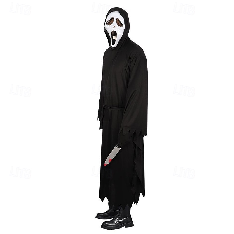 Death Ghostface Halloween Cosplay Costume Mask Scream Horror Scary Costume Kid's Carnival Mardi Gras Party Stage Easy Halloween Costumes Dress Up2