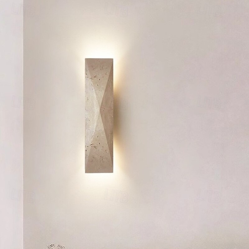Modern Minimalist Outdoor/Indoor Rectangular Yellow Travertine LED Wall Sconce Lamp for Garden2