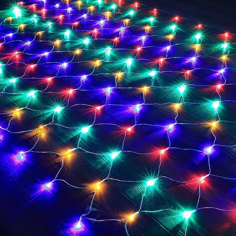 LED Net String Light IP65 6Mx4M 3Mx2M Led Flexible Christmas Net Fairy String Light 880Led 200Led Mesh String Light for Garden Yard Colorful Decoration EU US UK Plug AC110V 220V 230V2