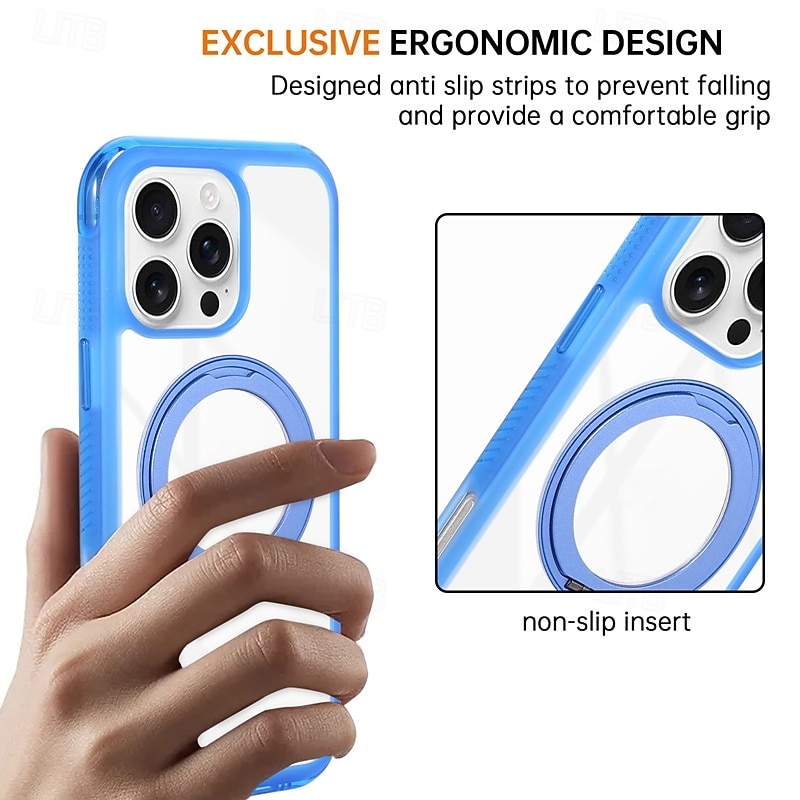 Phone Case For iPhone 17 Pro Max 17 Air 16 15 14 Pro Max Plus 13 Pro Max Back Cover Support Wireless Charging Kickstand Shockproof Retro TPU Acrylic4