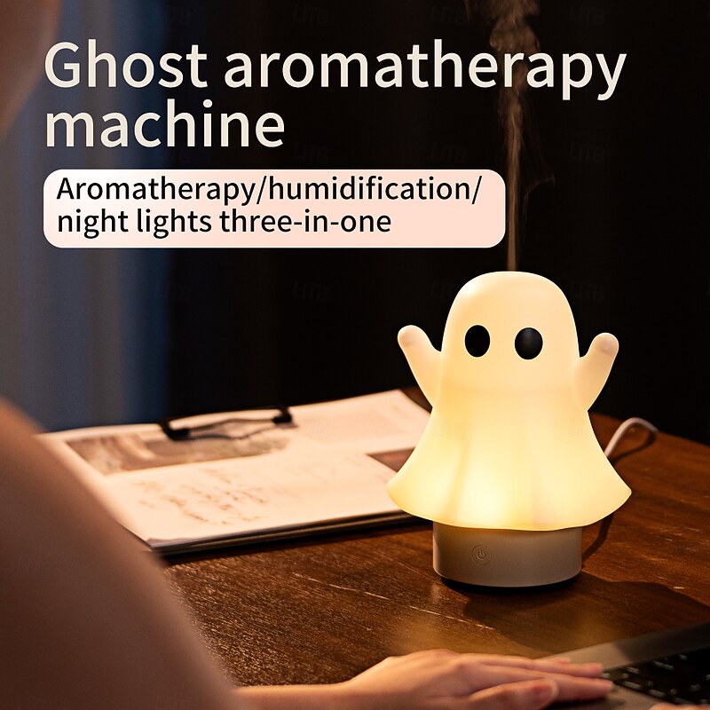 1 Pc 18.7CM Holy Festival New Ghost Aromatherapy Machine Home Bedroom USB Humidifier Colorful Romantic Atmosphere Light4