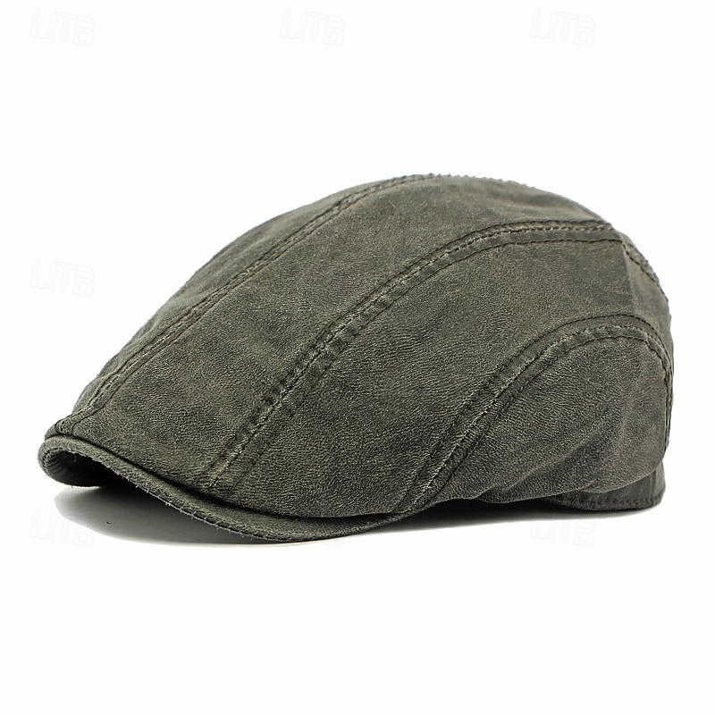 Men's Flat Cap Ascot Hat Newsboy Hat Black Wine Cotton Fashion Casual Street Daily Plain Adjustable Sunscreen Breathable2