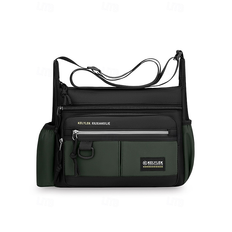 Men's Waterproof Crossbody Messenger Bag with Multi-Pocket Design, Casual Shoulder Bag for Travel, Work, and Daily Use2