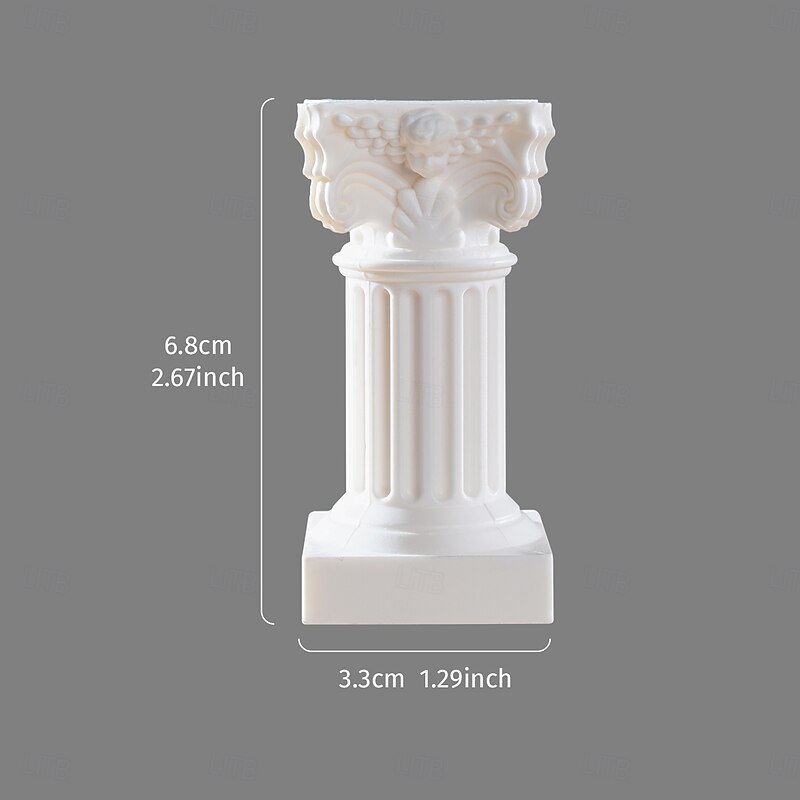 Roman Column Resin Statue – European-Style Decorative Base for Candles, Home, Wedding, and Holiday Décor, Corinthian Pillar, Church-Inspired, Photo Prop for Living Room & Table3