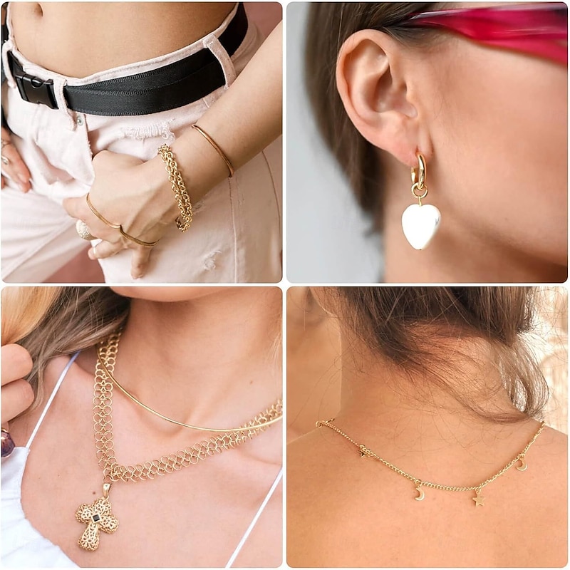 4600PCS Open Jump Rings Kit, Gold and Silver Jewelry Making Connectors with Clasps and Closures, DIY Findings for Necklace, Bracelet and Earring Repair4