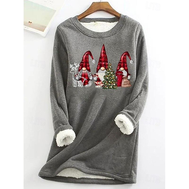 Women's Pullover Sweatshirt Graphic Letter Warm Casual Fuzzy Long Sleeve Crew Neck Round Neck Regular Tops Street Casual Black Pink Red Blue Gray Spring Fall Winter2