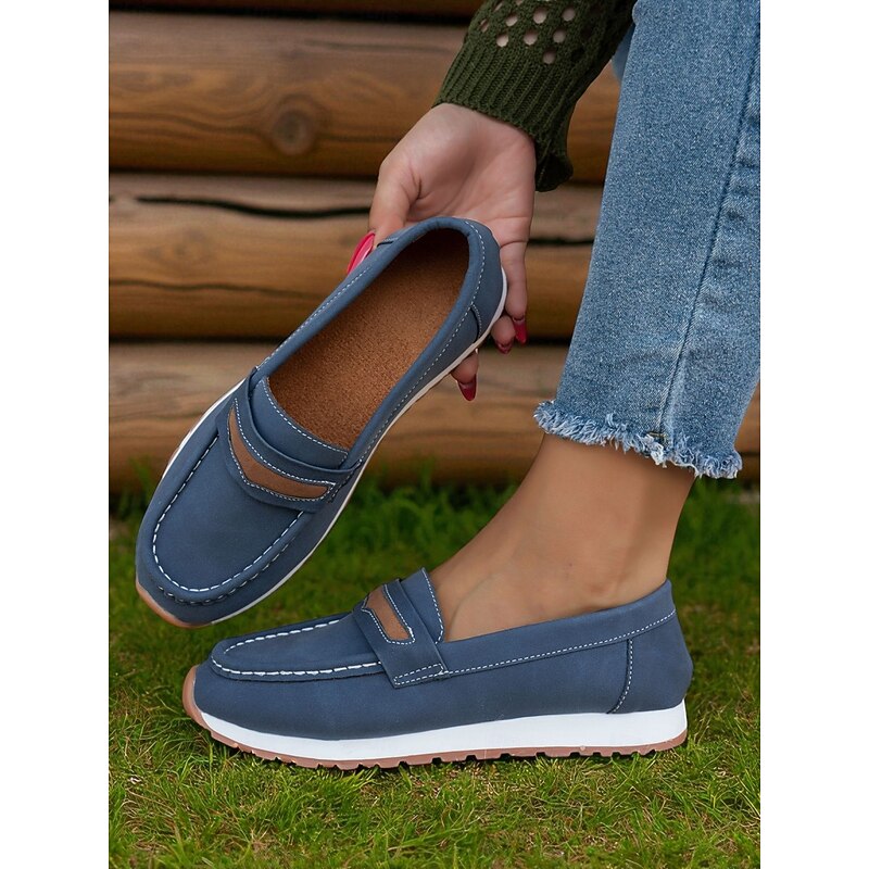 Women's Casual Loafers – Slip-On Faux Suede Driving Shoes with Comfort Sole for Work, Travel and Everyday Wear3