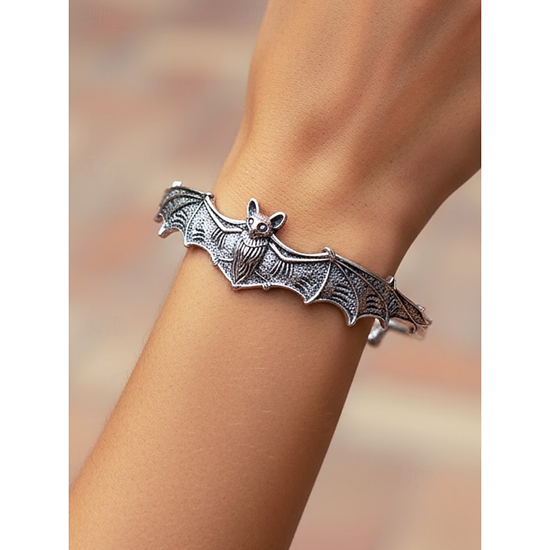 Women's Halloween Bat Bracelet, Gothic Punk Style Adjustable Bangle Jewelry for Parties, Festivals and Nightlife2