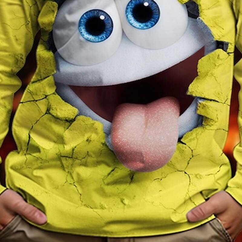 Christmas Boys' 3D Graphic Cartoon T shirt Tee Long Sleeve Spring Fall Fashion Basic Kids 4-12 Years Crew Neck Outdoor Casual Daily Regular Fit3