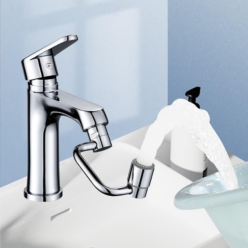 1080° Rotatable Faucet Aerator Extension,2-Mode Universal Swivel Sink Tap Extender Splash-Proof Mechanical Arm Faucet Nozzle for Bathroom & Kitchen