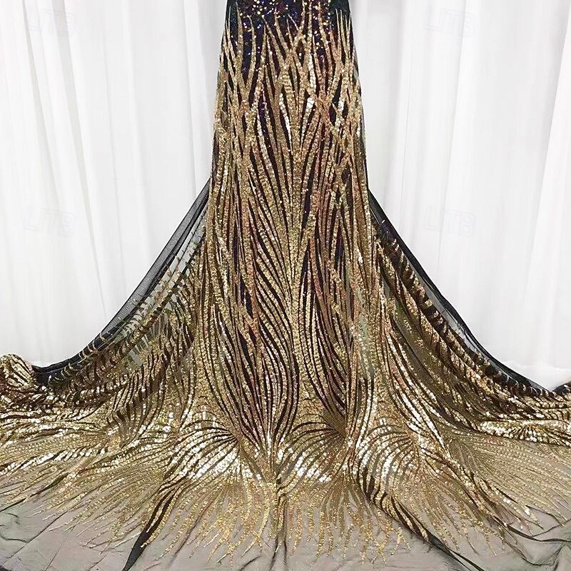 Black and Gold Sequin Lace Appliques A-Line Evening Gown Elegant Dress Formal Wedding Floor Length Long Sleeve Boat Neck Satin with Pleats 20252