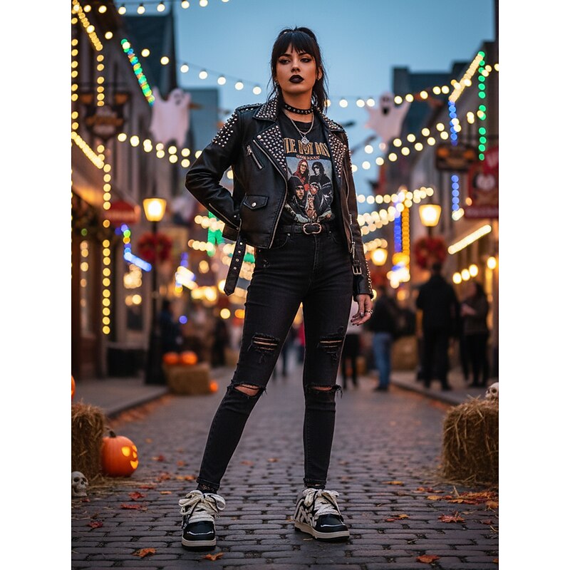 Women's Halloween Cartoon Sneakers with 3D Ghost & Flower Decor – Black and White Casual Lace-Up Shoes for Fall Festivals, Streetwear and Night Markets2