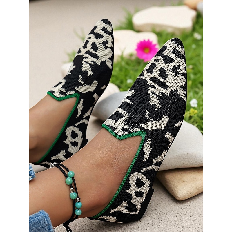 Women's Camouflage Flyknit Loafers – Casual Comfort Slip-On Flats for Everyday Wear3