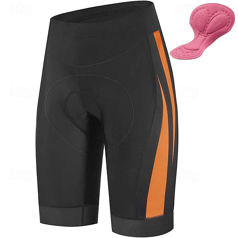 Women's Graphic Cycling Shorts Bike Shorts Bike Padded Shorts / Chamois Bottoms Mountain Bike MTB Road Bike Cycling Sports 3D Pad Quick Dry Reflective Strips Moisture Wicking Yellow Pink Spandex4