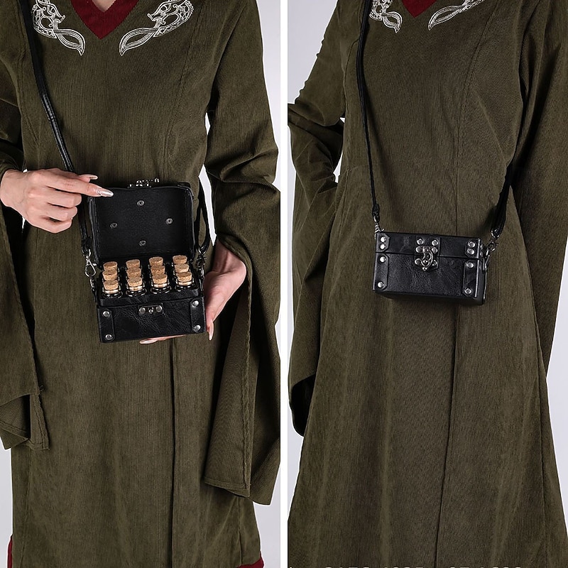 Retro Vintage Medieval Renaissance Bag Cross Body Bag Viking Alchemist Fancy Dress Men's Women's Unisex Viking Fantasy Halloween Carnival Performance LARP Ren Faire Adults' Bag All Seasons