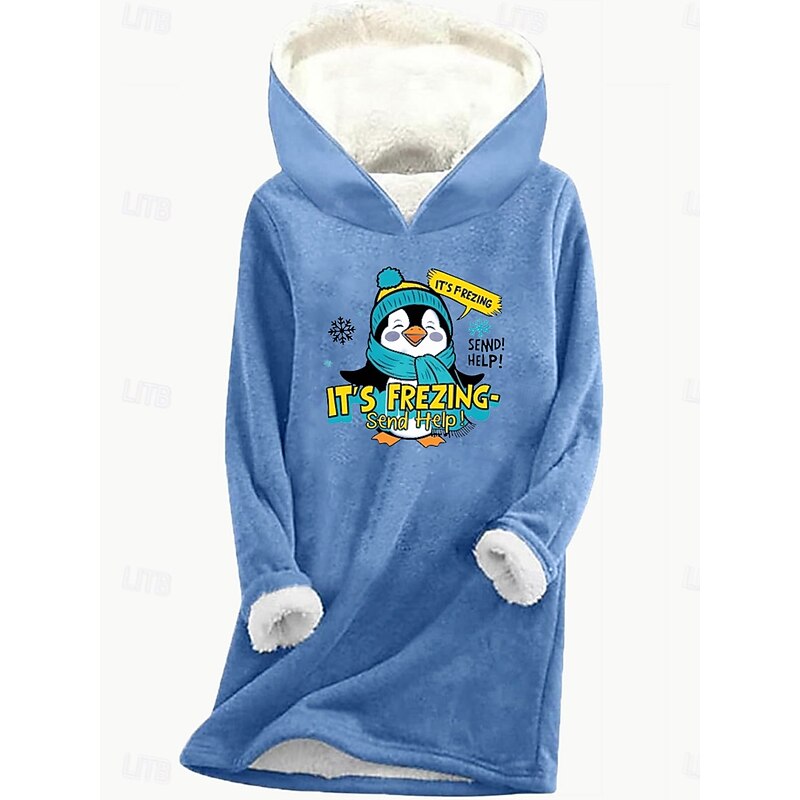 Women's Pullover Hoodie Sweatshirt Graphic Animal Letter Warm Casual Fuzzy Long Sleeve Hooded Long Tops Casual Sports Print Pink Blue Gray Fall Winter4