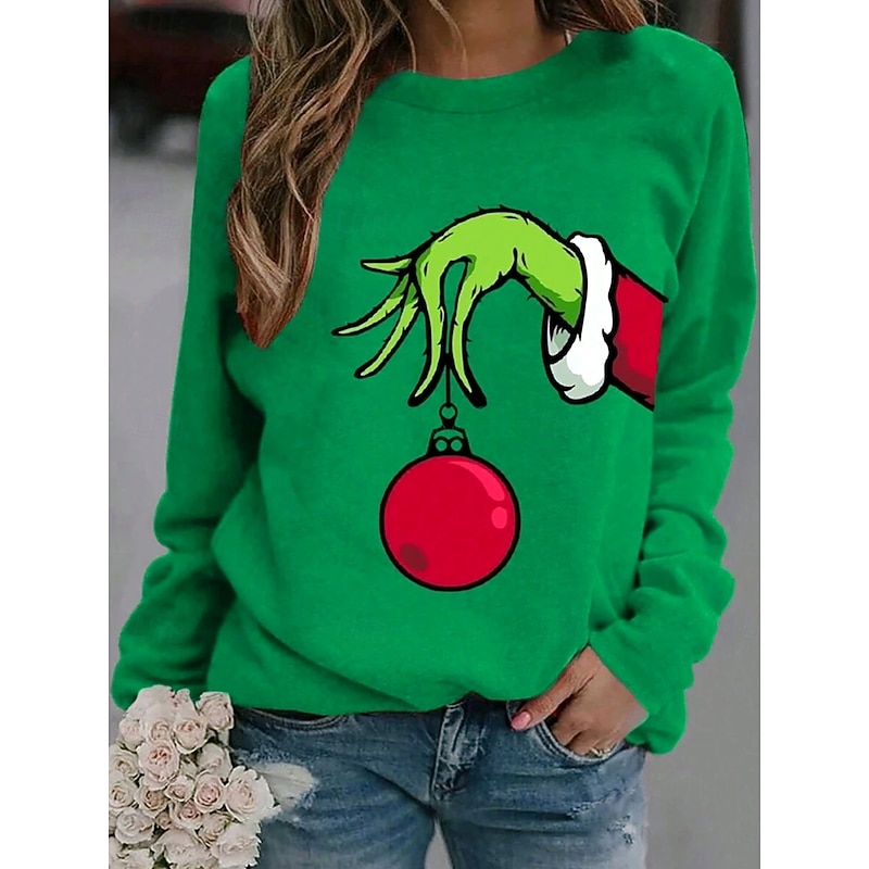 Halloween Women's Blouse Graphic Witch Monster Vintage Stylish Classic Long Sleeve Crew Neck Regular Tops Daily Print Black Wine Green Fall Winter