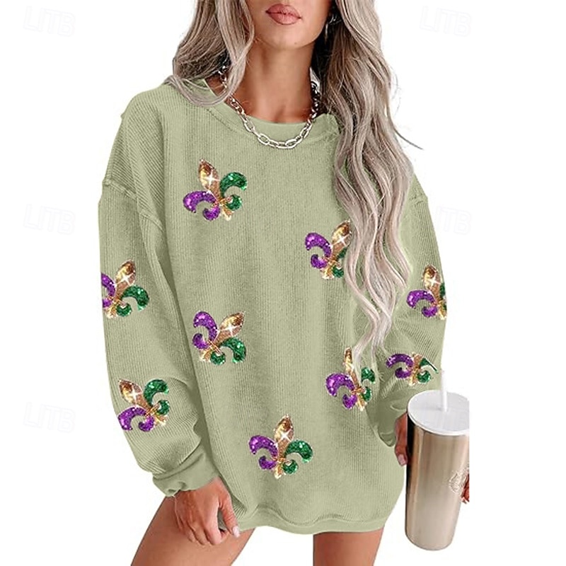 Women's Pullover Sweatshirt Lounge Top Long Sleeve Top Athleisure Graphic Fashion Gym Running Fitness Sportswear Activewear Dark Grey Black Pink