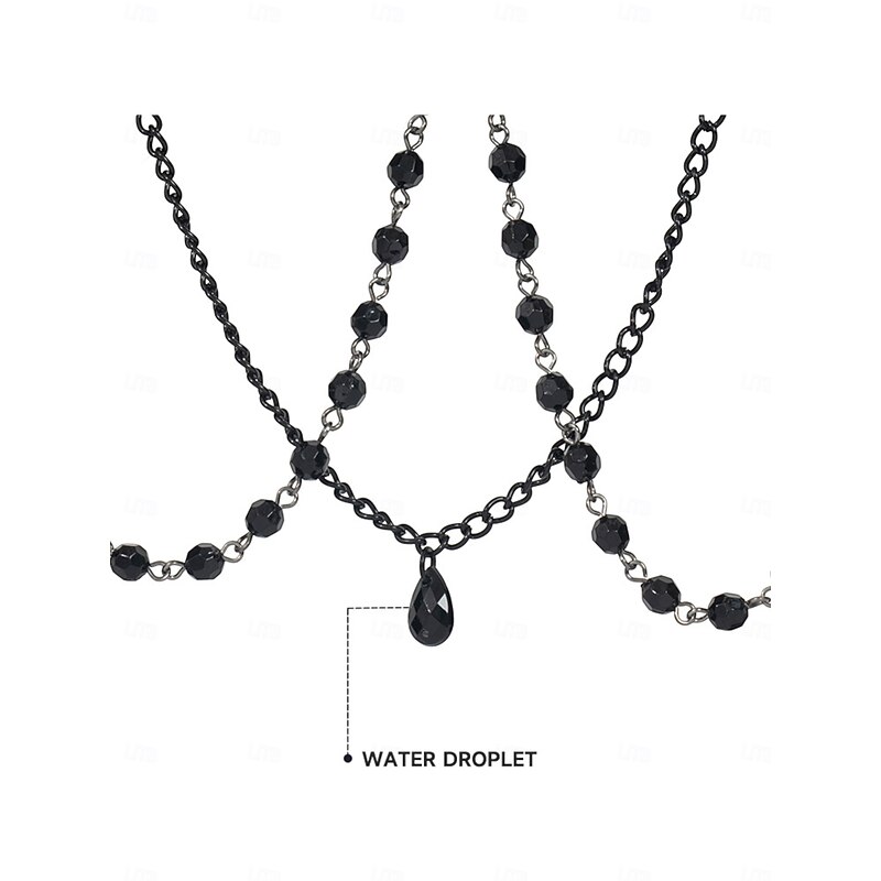 Women's Halloween Horned Headband with Chains  -Gothic Devil Horns Hair Accessory for Halloween Costume Party4