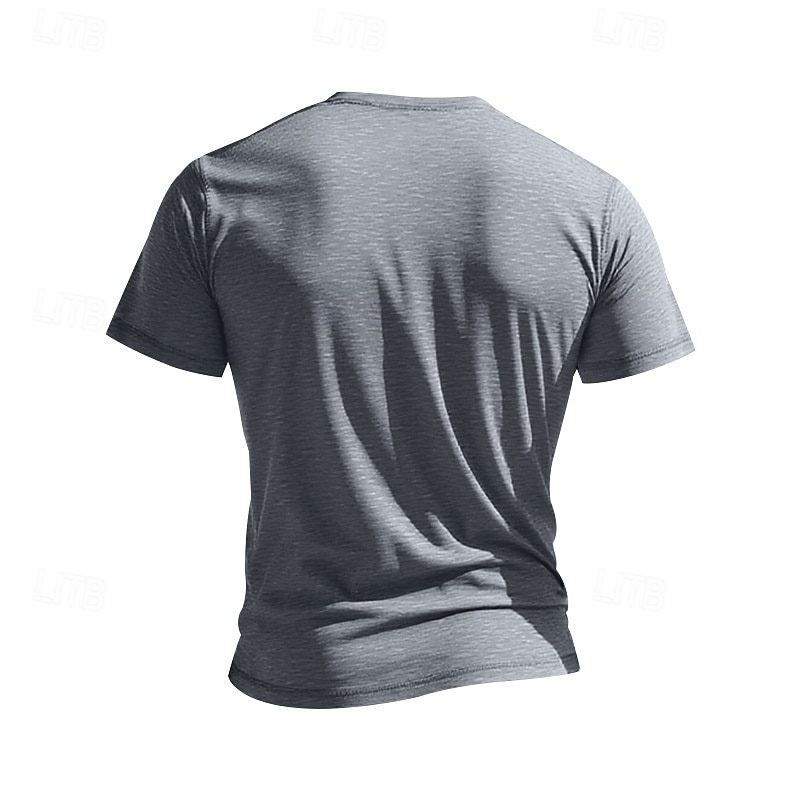 Men's T Shirt Henley Shirt Tee Short Sleeve Shirt Short Sleeve Henley Summer Spring Plain Fashion Designer Basic Buttons Vacation Street Going out Black White Yellow Top Tee for Men4