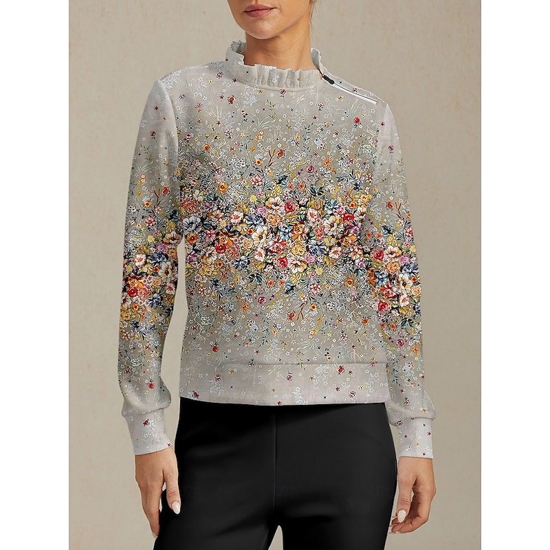 Women's Golf Pullover Sweatshirt Grey Long Sleeve Top Ladies Golf Attire Clothes Outfits Wear Apparel4