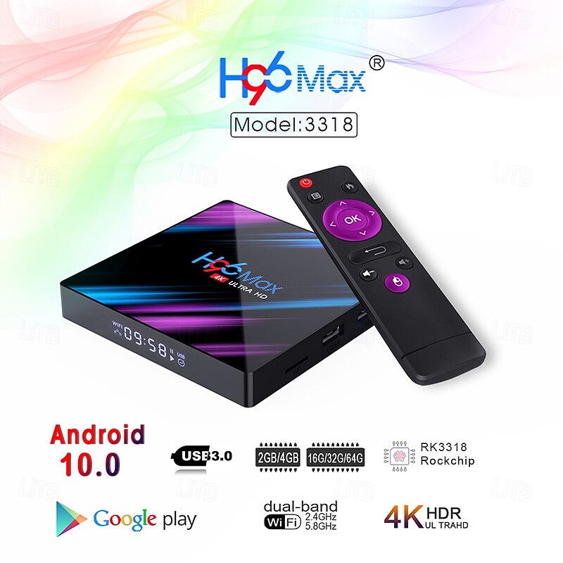 H96 MAX RK3318 Smart TV Box Android 11 4G 64GB 32G 4K Youtube Wifi BT Media player H96MAX TVBOX Android10 Set top box 2GB16GB2