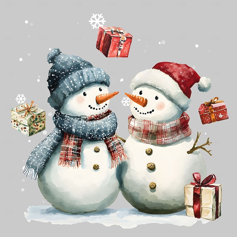 Christmas Sticker Static Cling UV Snowman Gift Removable Vinyl Mural Holiday Atmosphere Glass Window Door Self Adhesive Decoration For Christmas Festival Home Party Background4