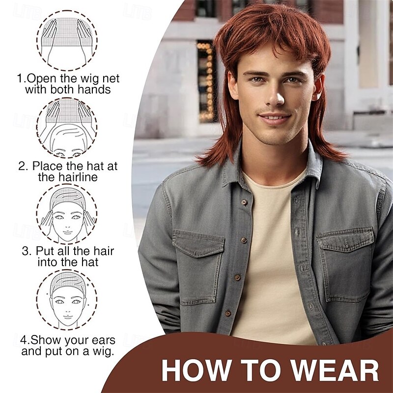 Mullet Wig 80s Costumes Fancy 14in Mullet Wigs for Men2