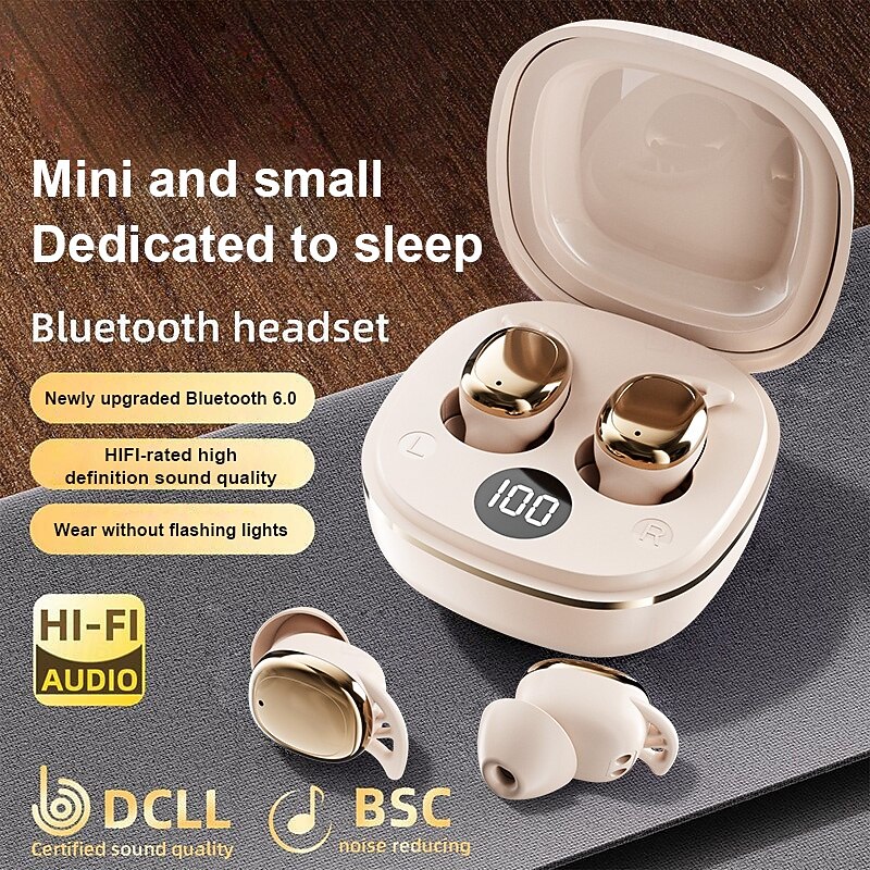 Wireless Sleep Mini Bluetooth 5.3 Touch Cotrol In Ear Earphones Comfortable Noise Reduction Office Earphones