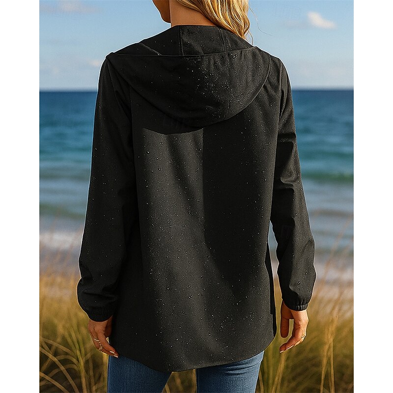 Women's Softshell Jacket Hiking Jacket Lightweight Jacket Outdoor Waterproof Hiking Outfits Hiking Clothes Autumn / Fall Top Camping / Hiking / Caving Running Solid Color Black Yellow Pink2