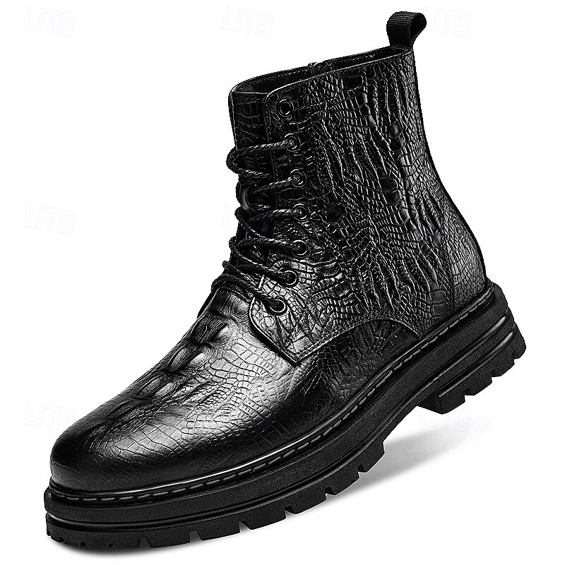 Men's High - Top PU Leather Winter Boots | Warm Insulated Design & Anti - Slip Sole3
