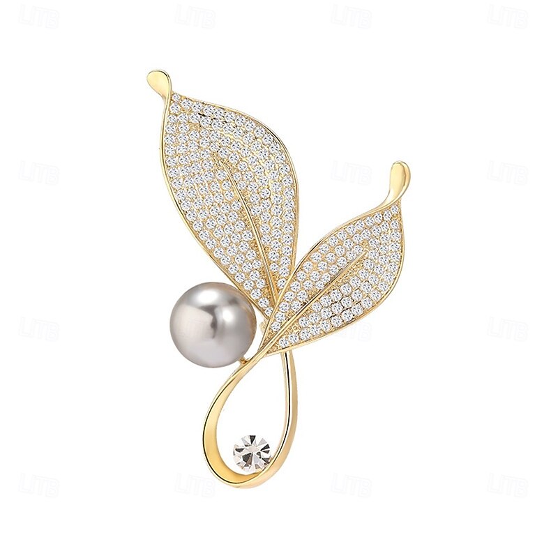 Brooches Classic Retro Geometrical Leaf Elegant Fashion Cute Brooch Jewelry Gold For Wedding Party Gift Engagement Prom Festival2
